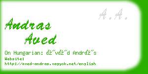 andras aved business card